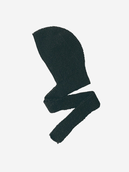 hand-knitted silk mohair balaclava midnight black