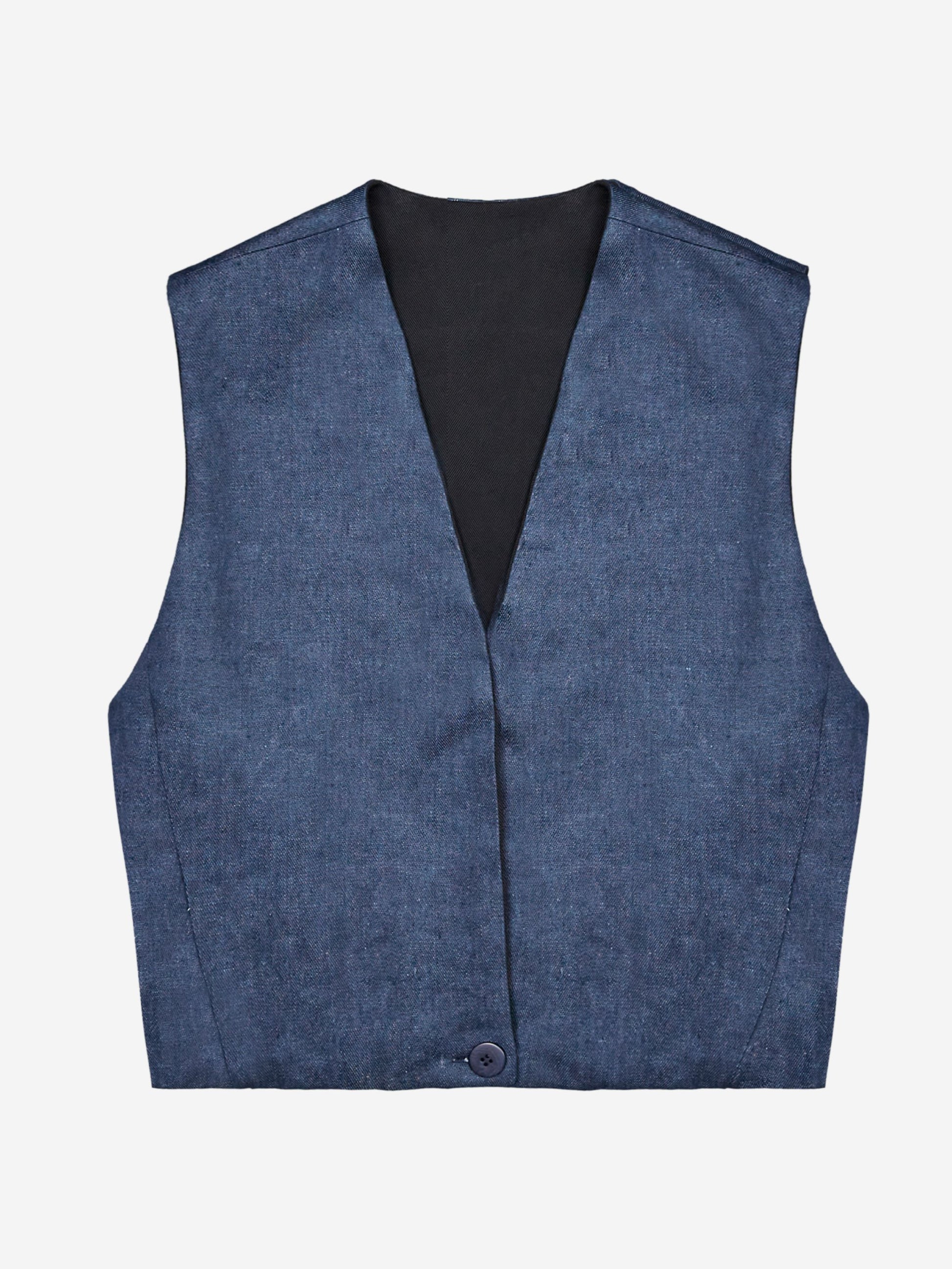 unisex hemp blue denim reversible vest